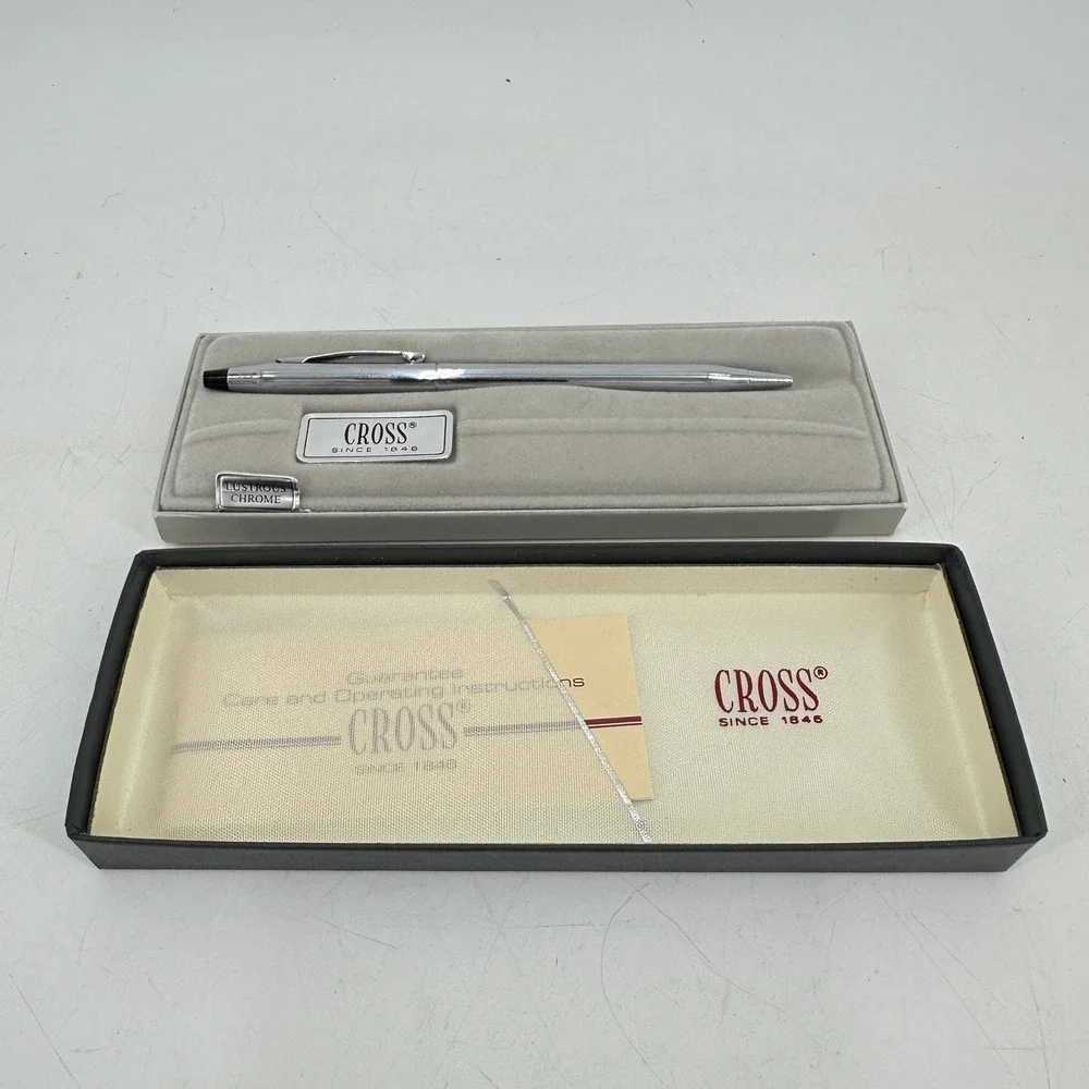 Cross Century Ballpoint Pen Lustrous Chrome Silver Tone with Original Box